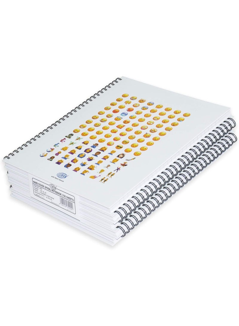 FIS Spiral Hard Cover Notebook Single Line 10X8 Inch, 100-Sheets 5-Piece - FSNBS1081904 - Image 1